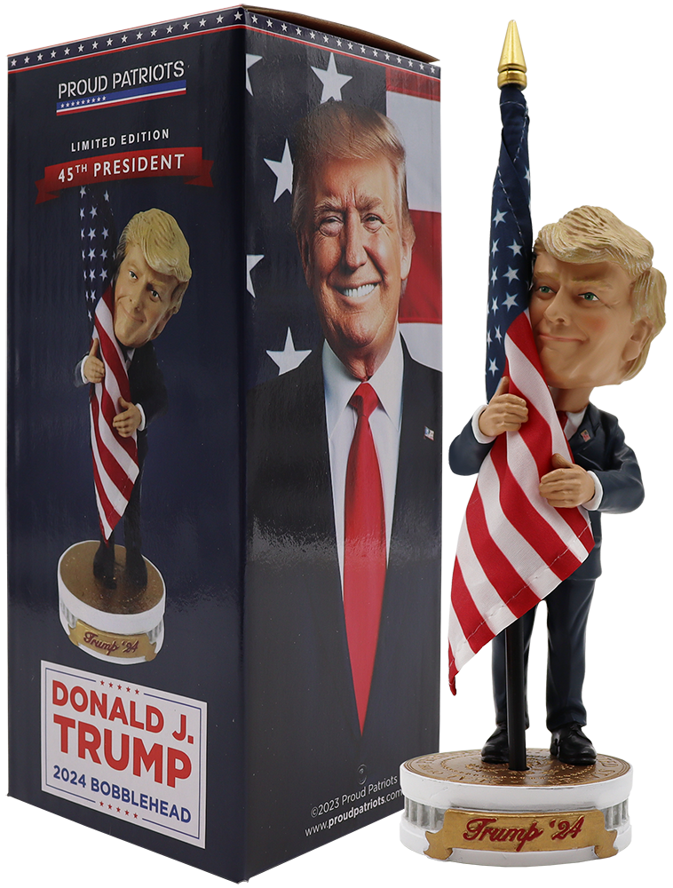 Patriot Mindful Limited Offer Trump Bobblehead with Complimentary Cloth American Flag